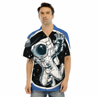 OrangePrints.com -Astronaut In The Space Print Men's Hawaiian Shirt