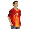 Orange prints Fire Astronaut Print Men's Hawaiian Shirt