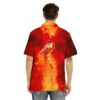 Orange prints Fire Astronaut Print Men's Hawaiian Shirt