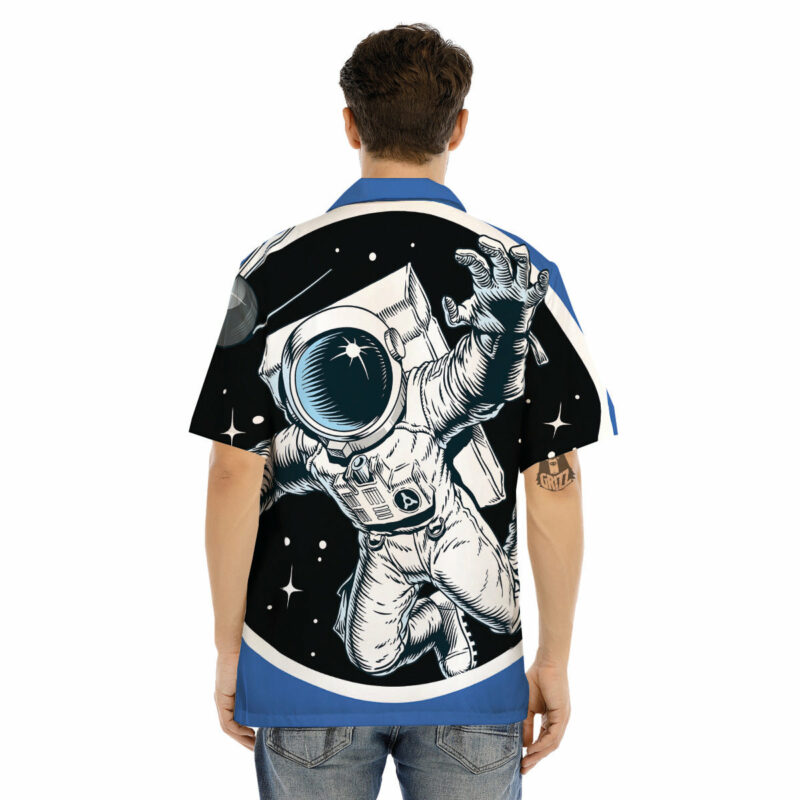 Orange prints Astronaut In The Space Print Men's Hawaiian Shirt