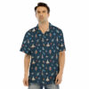 OrangePrints.com -Pixel Space And Astronaut Print Pattern Men's Hawaiian Shirt