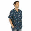 Orange prints Pixel Space And Astronaut Print Pattern Men's Hawaiian Shirt