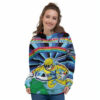 Orange prints Psychedelic Space And Astronaut Print Women's Hoodie