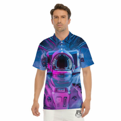 OrangePrints.com -Astronaut Futuristic Print Men's Golf Shirts