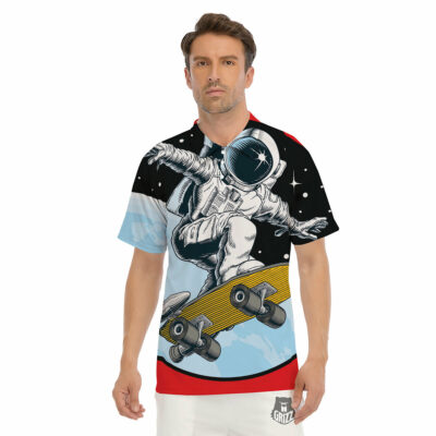 OrangePrints.com -Astronaut Skateboard Print Men's Golf Shirts
