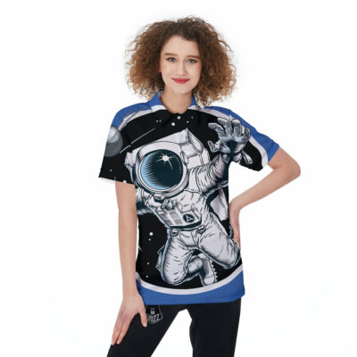 OrangePrints.com -Astronaut In The Space Print Women's Golf Shirts