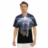 OrangePrints.com -Floating Astronaut In Outer Space Print Men's Golf Shirts