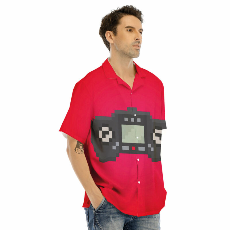 Orange prints Game Items 8-Bit Pixel Print Men's Hawaiian Shirt