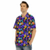Orange prints Gaming Items Colorful Print Pattern Men's Hawaiian Shirt