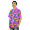 Orange prints Video Game Colorful Block Puzzle Print Men's Hawaiian Shirt
