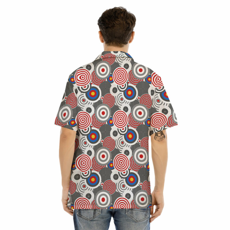 Orange prints Target Darts Board Game Print Pattern Men's Hawaiian Shirt