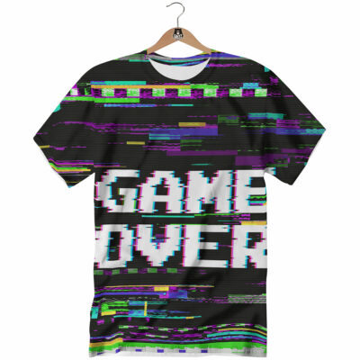OrangePrints.com -Game Over Text Glitch Effect Print T-Shirt