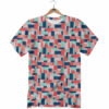 OrangePrints.com -Puzzle Game Colorful Block Print Pattern T-Shirt