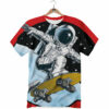 OrangePrints.com -Astronaut Skateboard Print T-Shirt