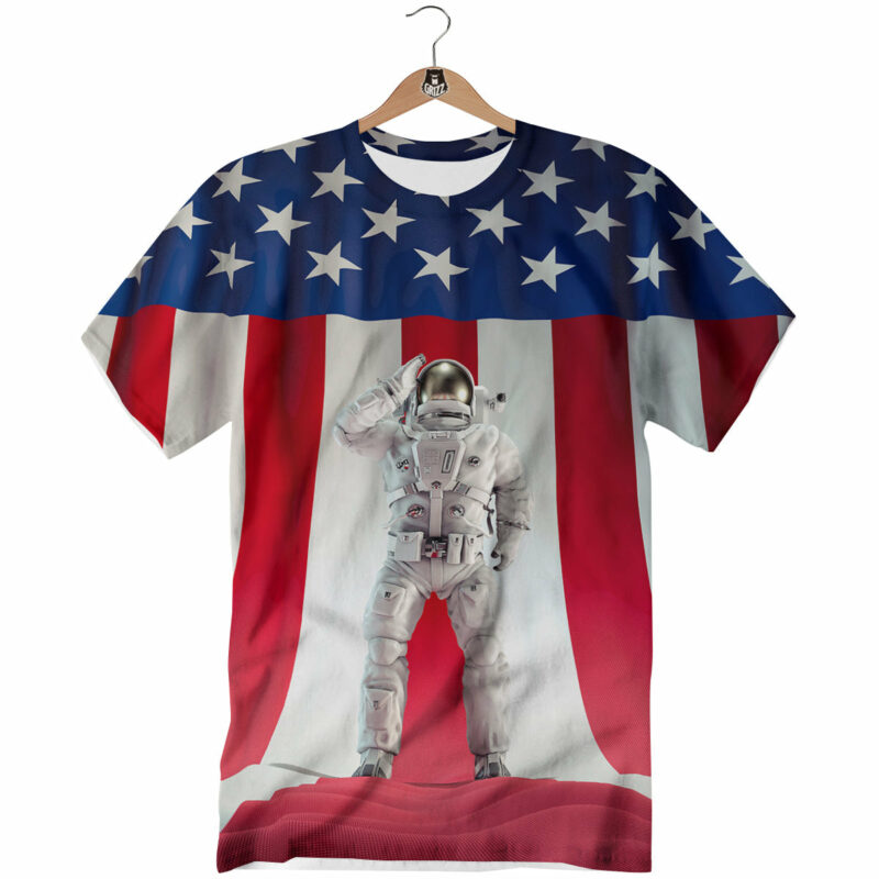 Orange prints American Astronaut Print T-Shirt