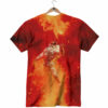 Orange prints Fire Astronaut Print T-Shirt