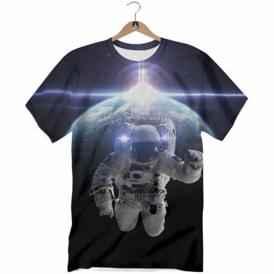 OrangePrints.com -Floating Astronaut In Outer Space Print T-Shirt