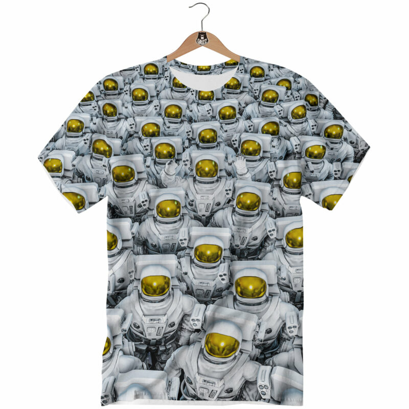Orange prints Astronauts Group Print T-Shirt