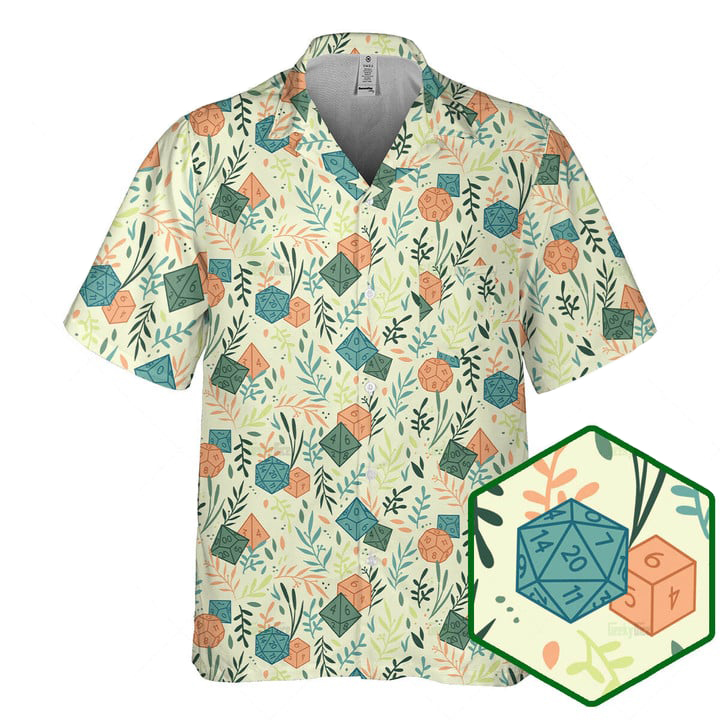 Orange prints DnD Hawaiian Shirt – Dice Plants Pattern-SP12042308DS02