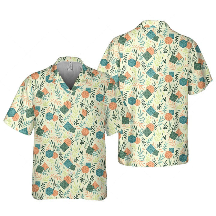 Orange prints DnD Hawaiian Shirt – Dice Plants Pattern-SP12042308DS02