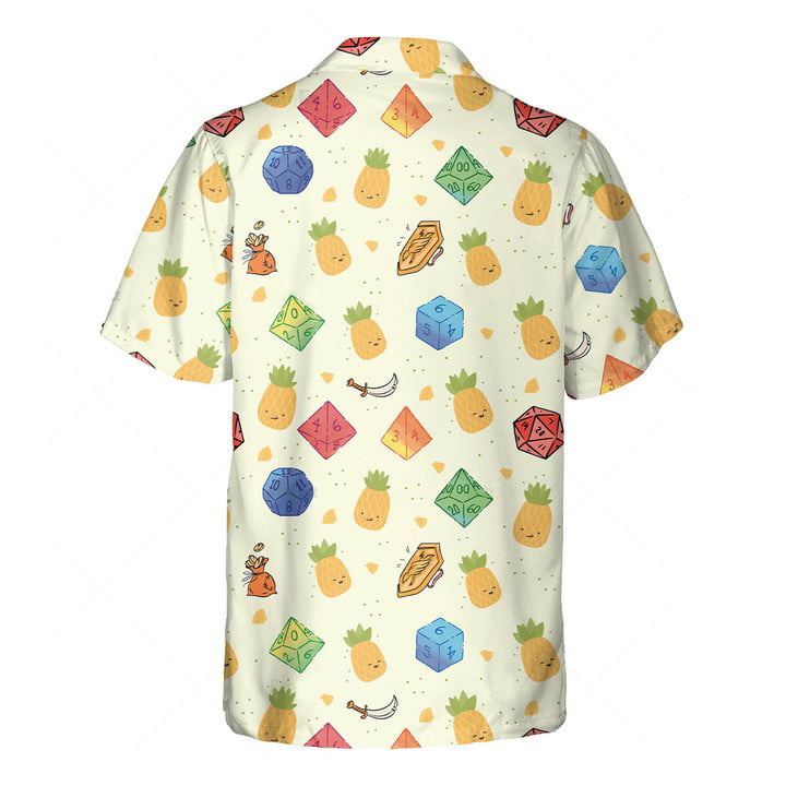 Orange prints DnD Hawaiian Shirt – Dice Pinapple Pattern-SP12042331DS02