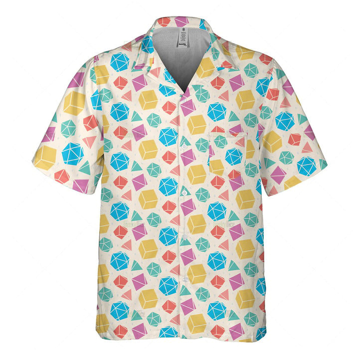 Orange prints DnD Hawaiian Shirt – Dice polygonal pattern-SP12042313DS02