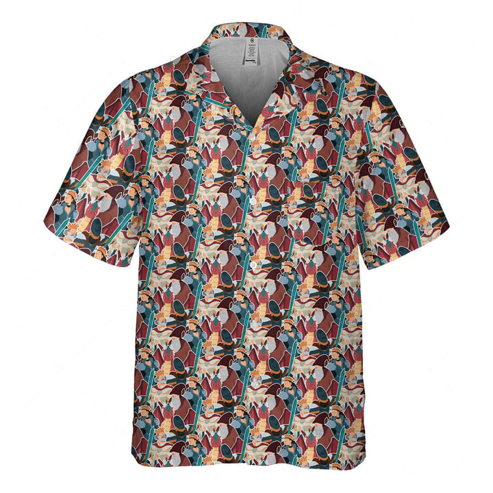 Orange prints DnD Hawaiian Shirt – Dragon Middle Age Pattern-SP12042335DS02