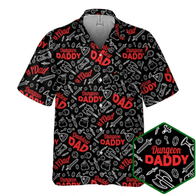 Orange prints DnD Hawaiian Shirt – Dungeon Daddy Black-SP12042303DS02