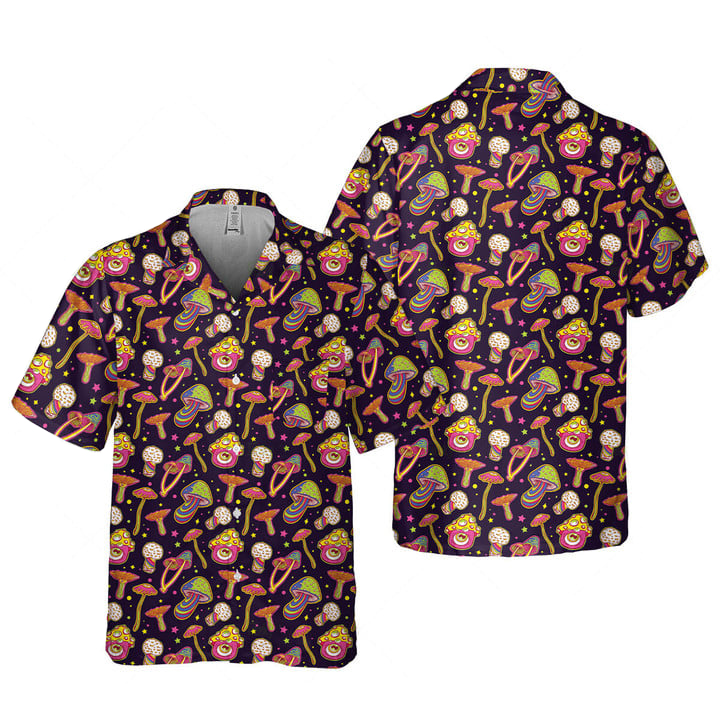 Orange prints DnD Hawaiian Shirt – Trippy Mushroom Pattern-SP12042327DS02