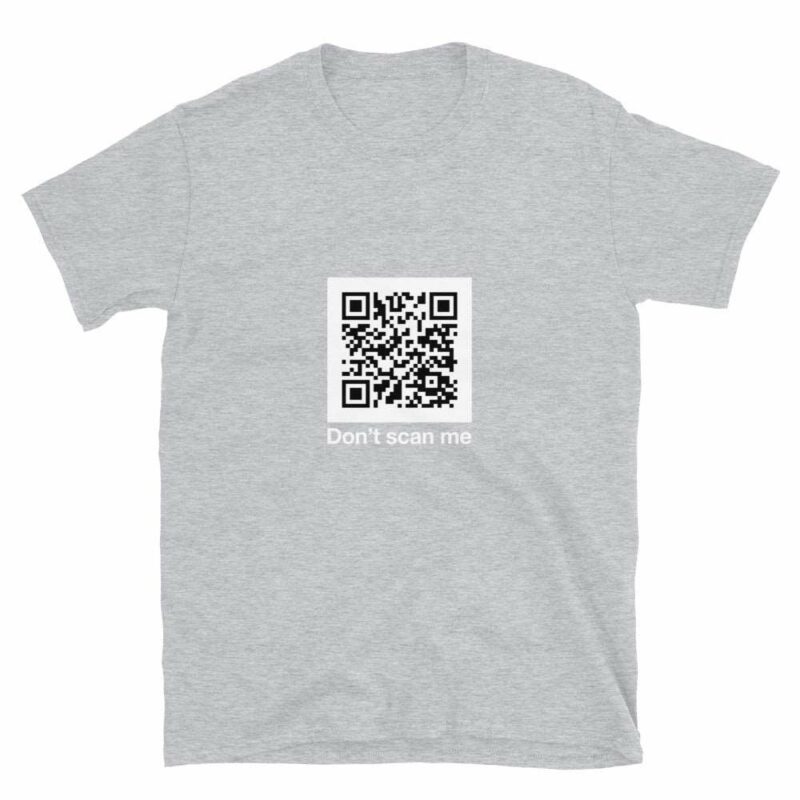 Orange prints QR Code Prank - Rick Astley - Dont Scan Me - Funny Geek T-shirt