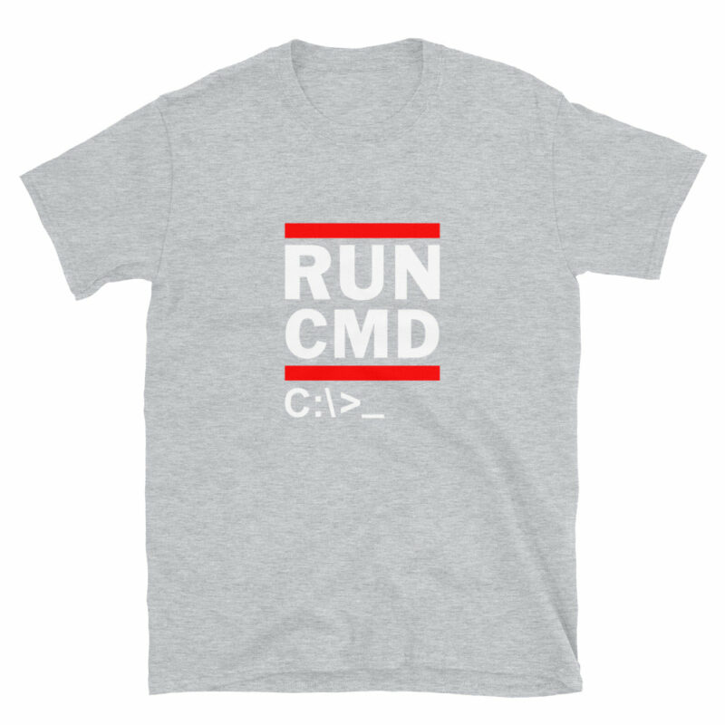 Orange prints Run CMD C - IT Shirt - Funny Coder Shirt - MS-Dos Shirt