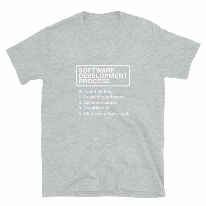 Orange prints Software Development Process - Geek Coding T-shirt