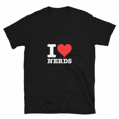 Orange prints I Love Nerds Funny Cute I Heart Nerds - Geek Coding T-shirt