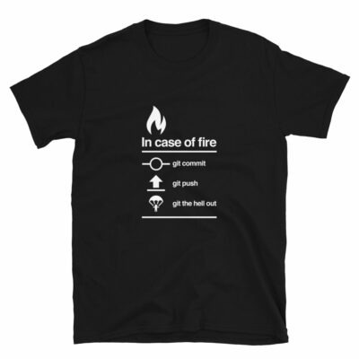 Orange prints In Case Of Fire Git Commit - Coder Shirt - Nerd Shirt - Developer Shirt