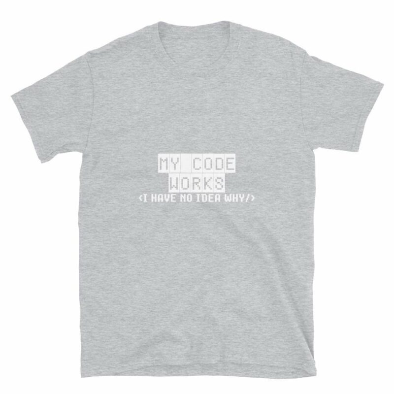Orange prints My Code Works - Geek Coding T-Shirt