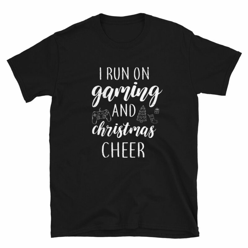 Orange prints I Run On Gaming And Christmas Cheer - Christmas Shirt