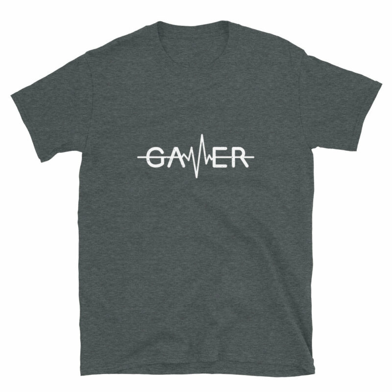 Orange prints Gamer Heartbeat - Video Gaming Addict Shirt - Funny Gamer Tee