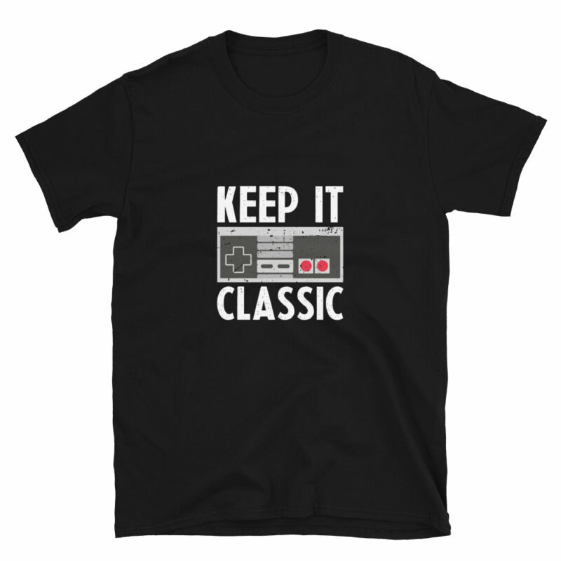 Orange prints Keep It Classic - Retro Video Gamer T-Shirt - 8 Bit Console Gamer Shirt