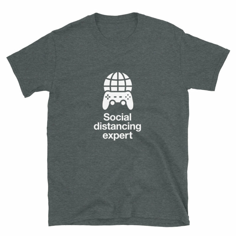 Orange prints Social Distancing Expert - Geek Gamer T-Shirt