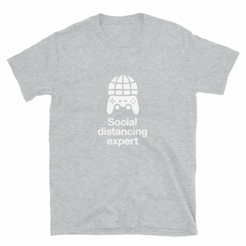Orange prints Social Distancing Expert - Geek Gamer T-Shirt