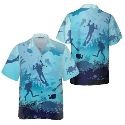 OrangePrints.com -Life Is Diving Hawaiian Shirt, Scuba Diving Shirt For Men, Cool Gift For Scuba Diver