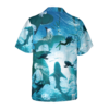 Orange prints back of Scuba Diving With Sharks Hawaiian Shirt