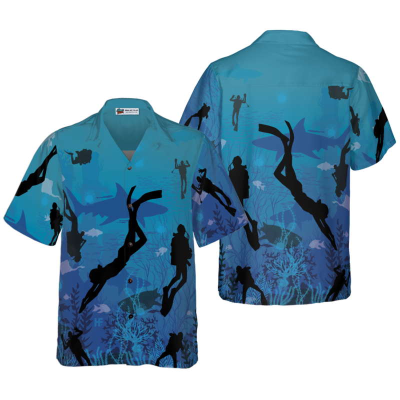 OrangePrints.com -Diving Into Ocean Life Hawaiian Shirt
