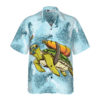 Orange prints front of Turtle Scuba Diving Shirt For Men Hawaiian Shirt