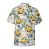 Orange prints back of Bus Driver And Tropical Pattern Hawaiian Shirt, Tropical Bus Driver Shirt For Men, Bus Driver Gift Idea