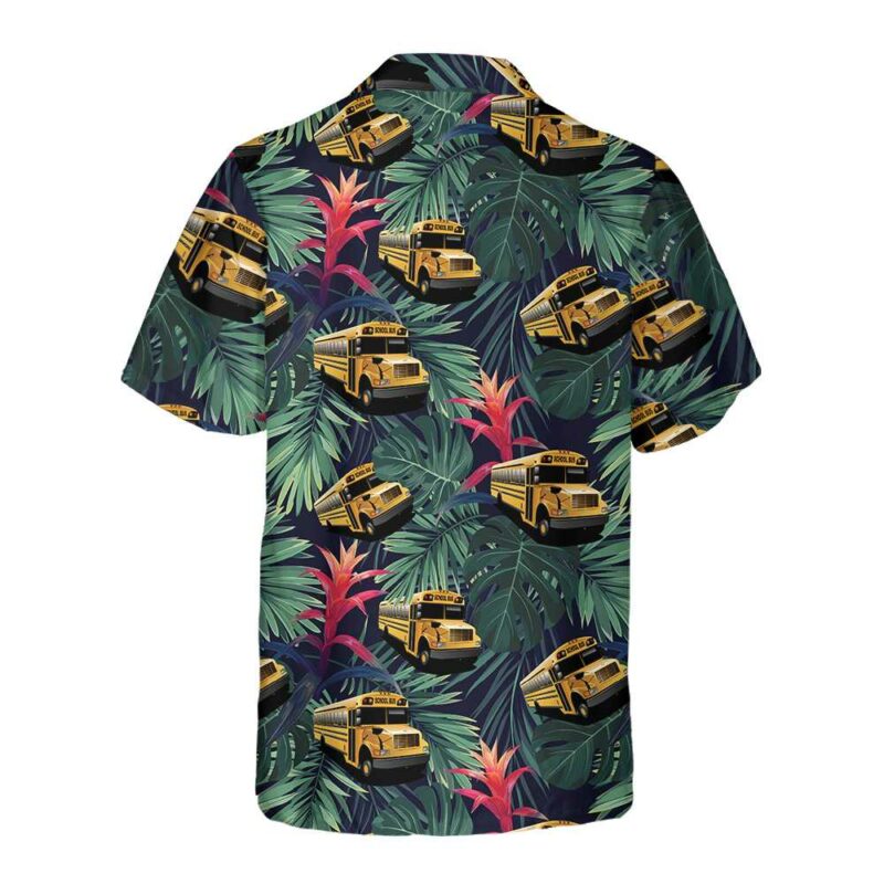 Orange prints back of Bus Driver Hawaiian Shirt, Bus Driver Shirt For Men, Bus Driver Gift Ideas